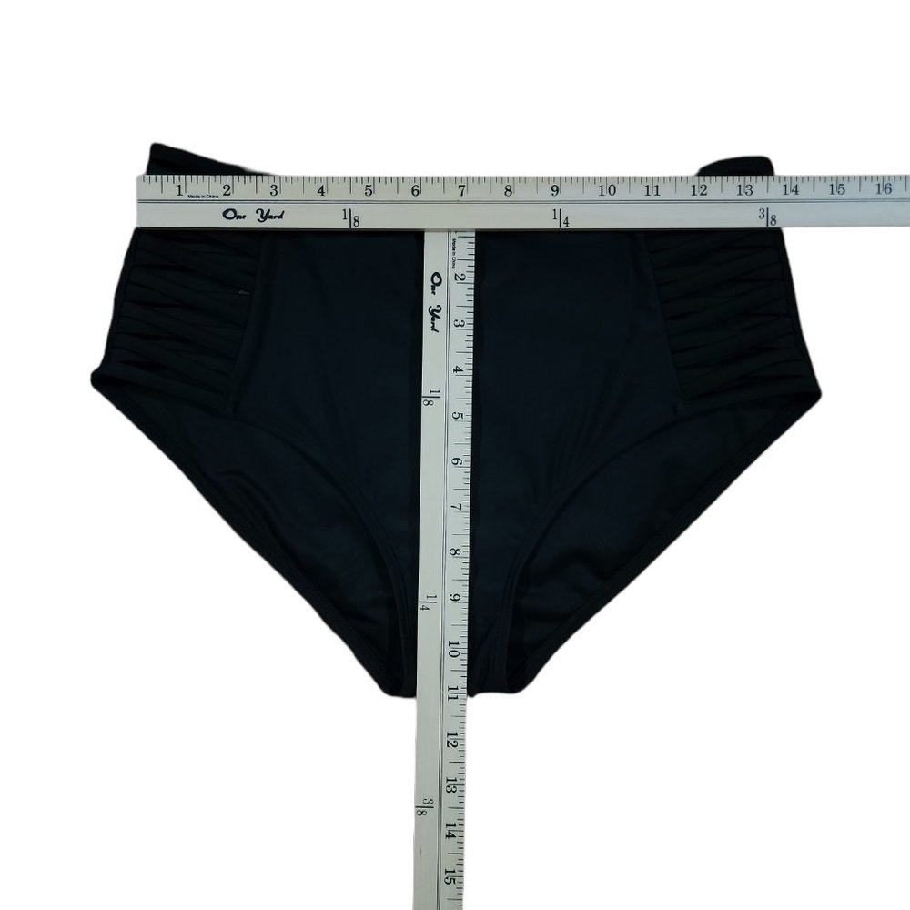 RELLECIGA Womens Strappy High Waisted Bikini Bottom Full Coverage Swim Sz M - Picture 5 of 5